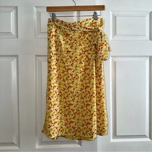 Cato Yellow Floral Midi Skirt